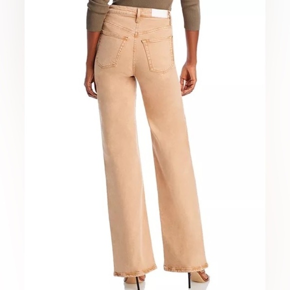 RE/DONE 70s Loose Long High Rise Wide Leg Button Fly Jeans in Washed Khaki Sz 25 - Picture 2 of 13